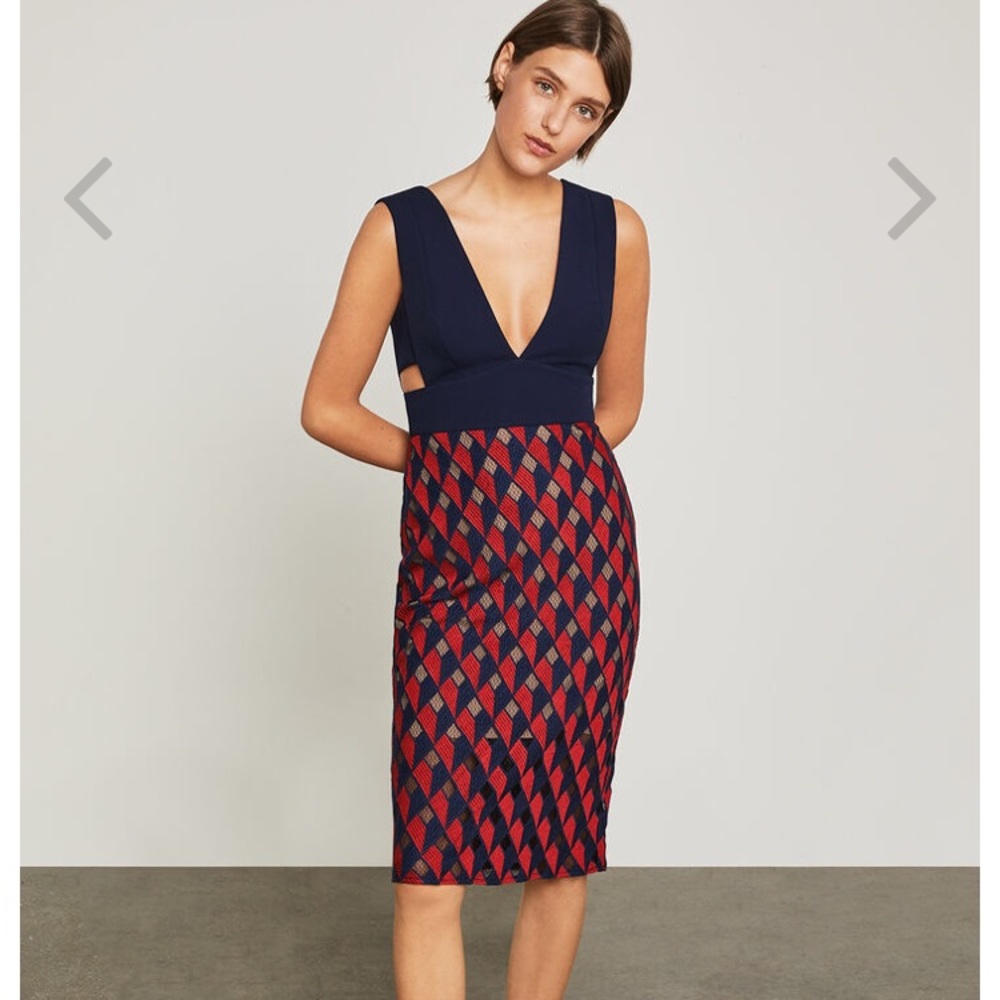 BCBG MAXAZRIA Rosalina Embroidered Peplum Dress